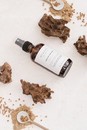 Room & Linen Spray with natural ingredients on a light background